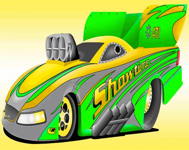 Cartoon Funny Car Drag Racing Diamond Painting