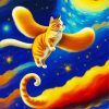 Cat Flying Through Cosmos Diamond Painting