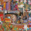 Cats In A Sewing Room Diamond Painting