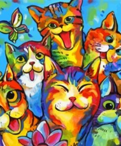 Colorful Happy Cats Art Diamond Painting