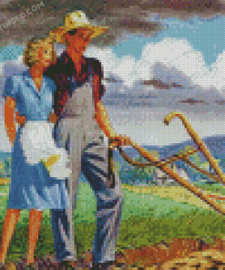 Couple In Farm Diamond Painting