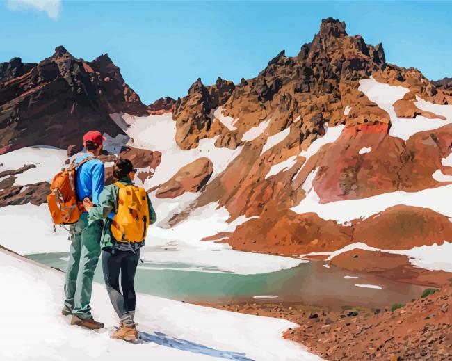 Couple In Broken Top Mountain Diamond Painting