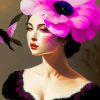 Floral Pink Lady Art Diamond Painting