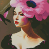 Floral Pink Lady Art Diamond Painting