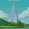 Gateway Arch Park Poster Diamond Painting