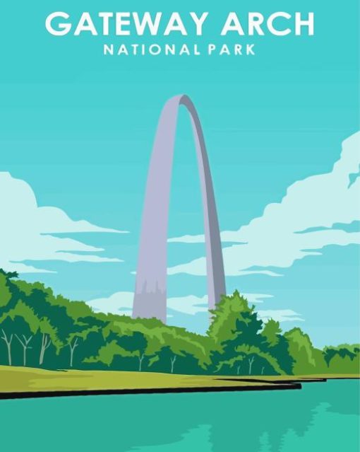 Gateway Arch Park Poster Diamond Painting