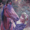 Girl With Purple Horse Diamond Painting