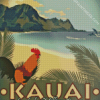 Kauai Island Roosters Poster Diamond Painting