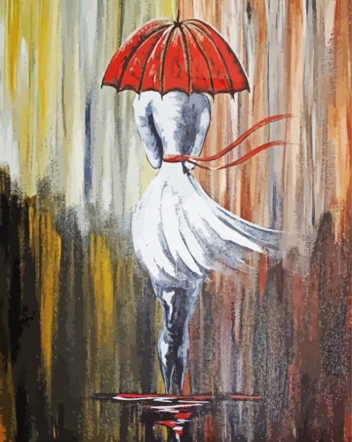 Lady Walking With Umbrella Diamond Painting