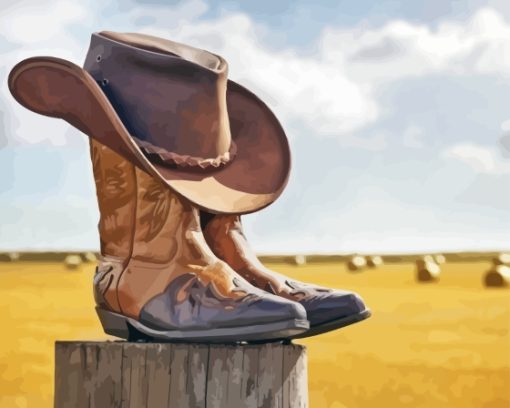 Line Dancing Boots And Hat Diamond Painting