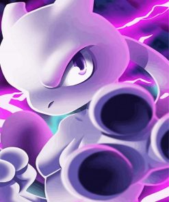 Mewtwo Anime Manga Diamond Painting