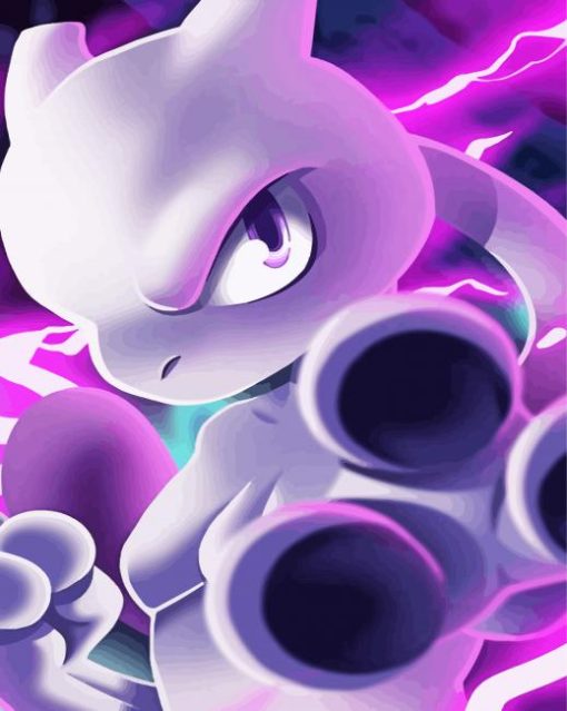 Mewtwo Anime Manga Diamond Painting