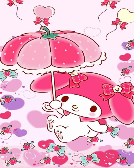 My Melody With Umbrella Diamond Painting