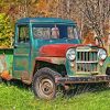 Old Willys Jeep Pickup Truck Diamond Painting