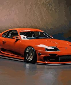 Orange Toyota Supra MK4 Diamond Painting