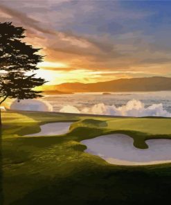 Pebble Golf Beach Diamond Painting