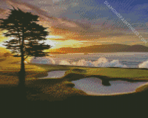 Pebble Golf Beach Diamond Painting