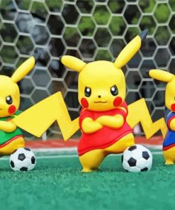 Pokemon Pikachu Playing Football Diamond Painting