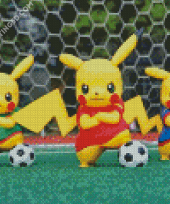 Pokemon Pikachu Playing Football Diamond Painting