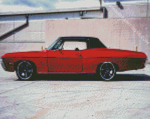 Red Chevy Impala 68 Diamond Painting