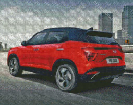 Red Creta Hyundai Car Diamond Painting