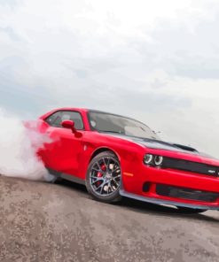 Red Hellcat Srt Drifting Diamond Painting