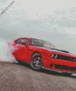 Red Hellcat Srt Drifting Diamond Painting