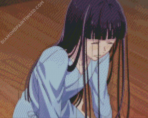 Rin Sohma Anime Girl Crying Diamond Painting