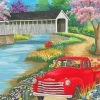 Spring Covered Bridge Diamond Painting