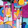 Abstract Faces Cubism Diamond Painting