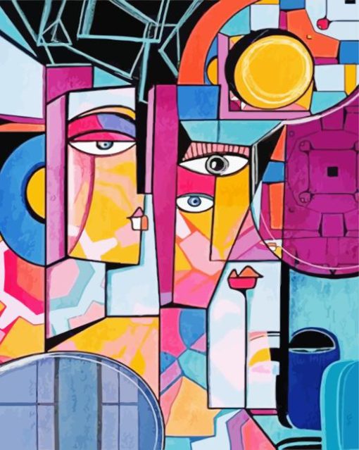 Abstract Faces Cubism Diamond Painting