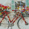 Abstract Bicycle And Flowers Diamond Painting