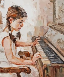 Abstract Girl At The Piano Diamond Painting