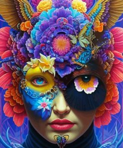 Abstract Floral Face Diamond Painting