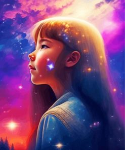 Adorable Galaxy Girl Diamond Painting