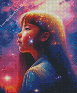 Adorable Galaxy Girl Diamond Painting