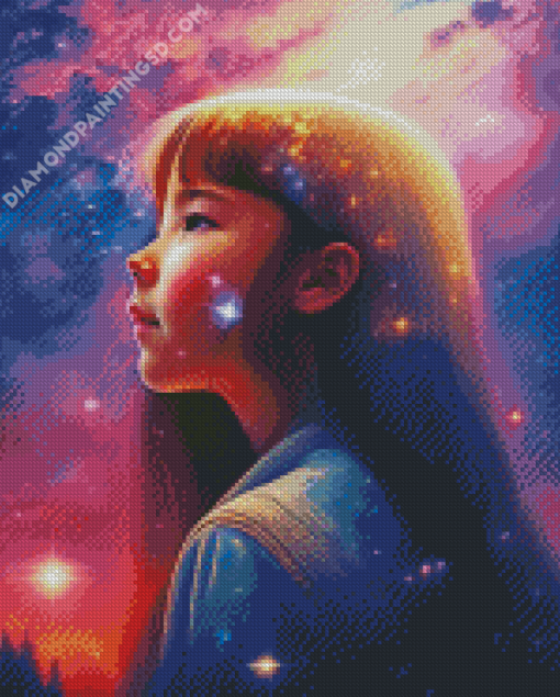 Adorable Galaxy Girl Diamond Painting