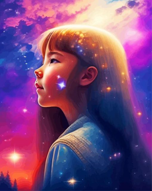 Adorable Galaxy Girl Diamond Painting