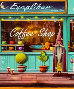 Aesthetic Cafe Store Front Diamond Painting