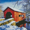 Aesthetic Carroll Covered Bridge Diamond Painting