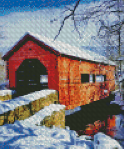 Aesthetic Carroll Covered Bridge Diamond Painting