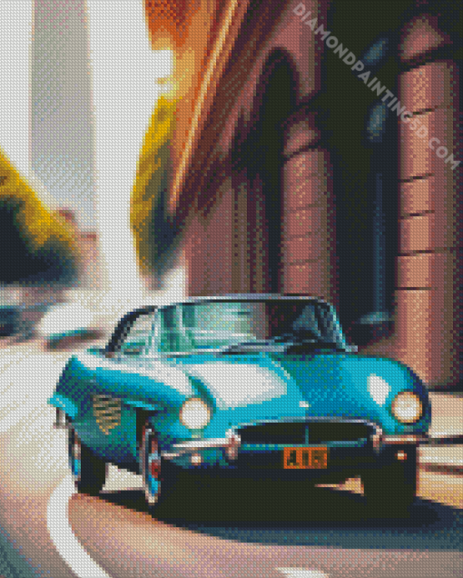 Aesthetic Blue Car Diamond Painting