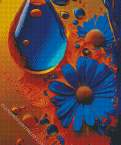 Aesthetic Blue Flower Diamond Painting