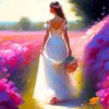 Aesthetic Bride In White Dress Diamond Painting