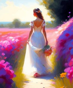 Aesthetic Bride In White Dress Diamond Painting