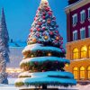 Aesthetic Christmas City Tree Diamond Painting