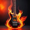 Aesthetic Fire Guitar Diamond Painting