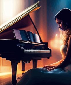 Aesthetic lady And Piano Diamond Painting