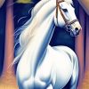 Aesthetic White Horse Diamond Painting