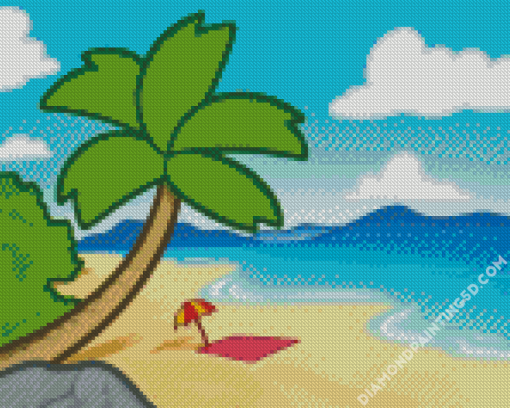 Beach Drawing Diamond Painting